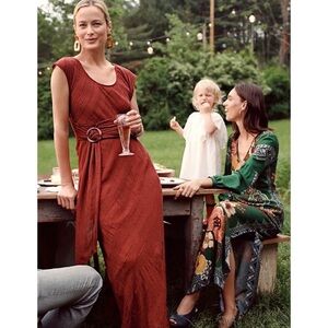 Anthropologie x Moulinette Soeurs Guinevere Maxi Dress - Red Brown